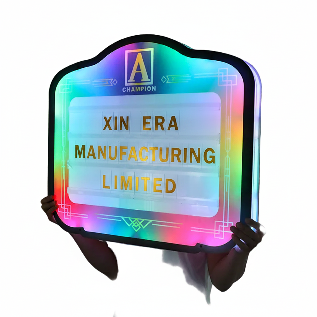 Xinera-Custom-CHAMPION-Logo-LED-Letter-Board-Handheld-Luminous-Message-Sign-VIP-Bottle-Service-Nightclub-Factory-Real-Shot