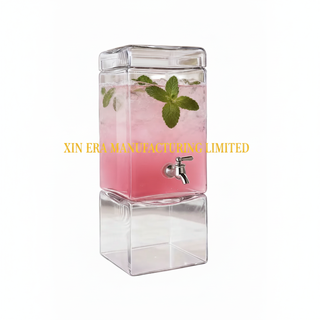 Xinera-Clear-Acrylic-Juice-Dispenser-Square-Drink-Server-with-Metal-Tap-and-Base-Luminous-Beverage-Container-Nightclub-VIP-Factory-Real-Shot