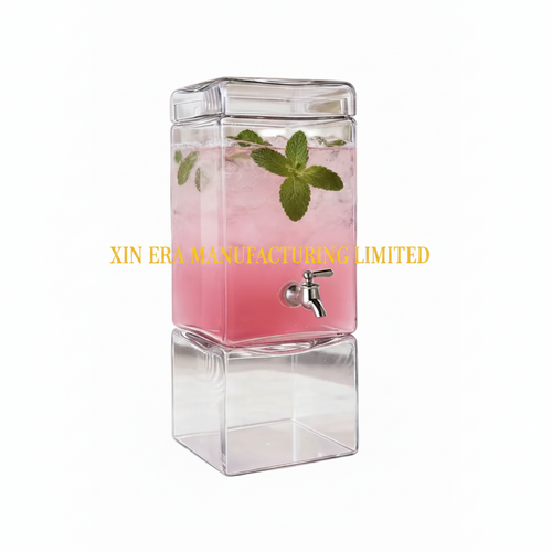Xinera-Clear-Acrylic-Juice-Dispenser-Square-Drink-Server-with-Metal-Tap-and-Base-Luminous-Beverage-Container-Nightclub-VIP-Factory-Real-Shot