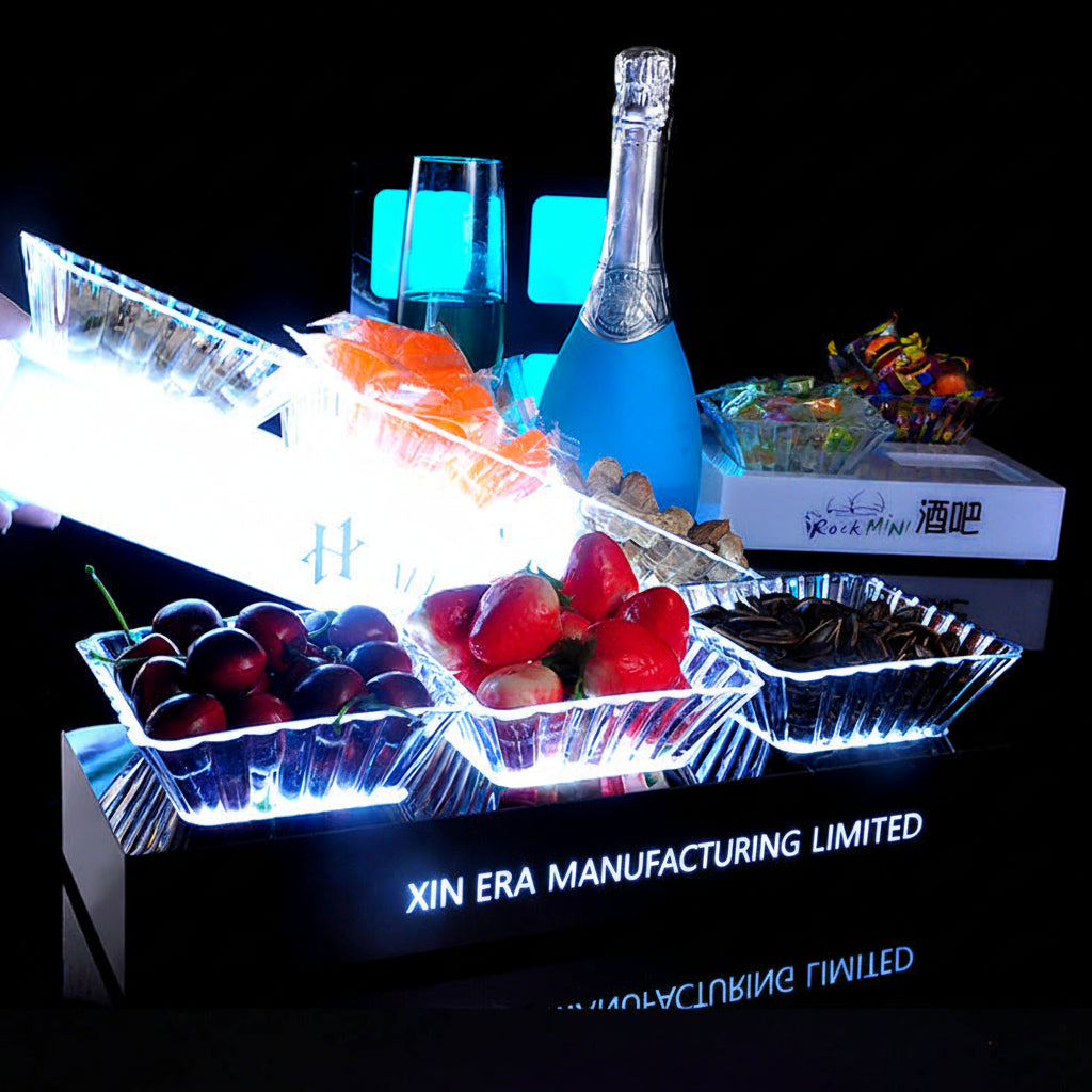 Custom LED Acrylic Fruit Tray | Luminous KTV Bar Food Platter Wholesale