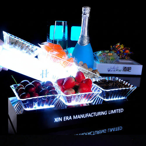 Custom LED Acrylic Fruit Tray | Luminous KTV Bar Food Platter Wholesale