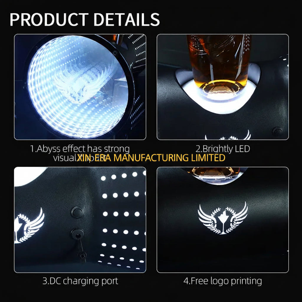 Premium Hourglass LED Bottle Glorifier Engineering Details