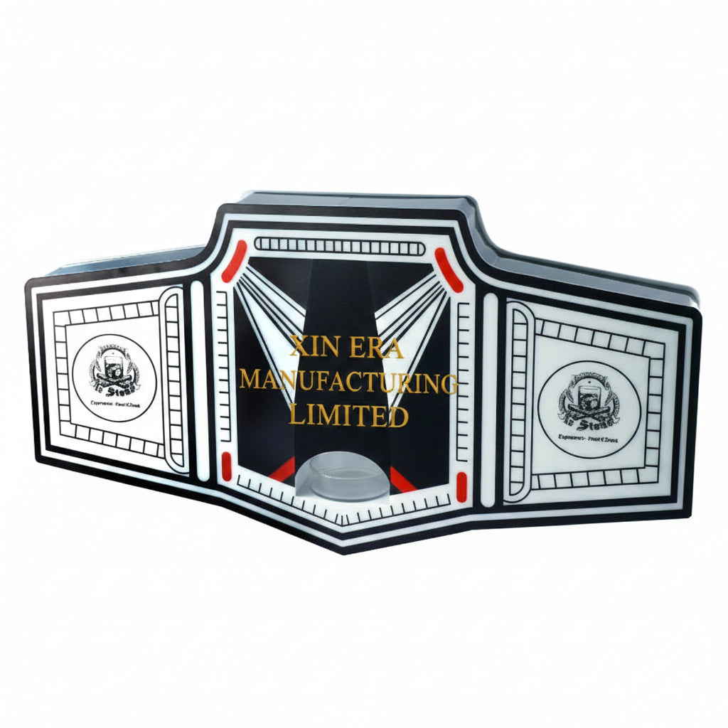 LED Championship Belt bottle presenter for custom premium nightclub VIP liquor display.