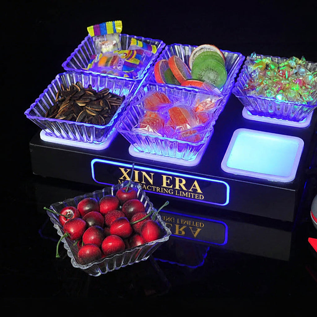 Custom LED Acrylic Fruit Tray | Luminous KTV Bar Food Platter Wholesale