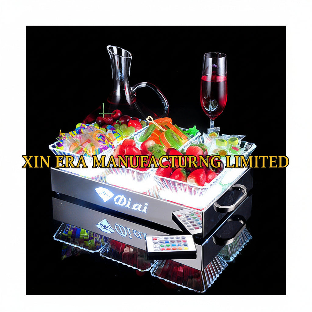 Custom LED Acrylic Fruit Tray | Luminous KTV Bar Food Platter Wholesale