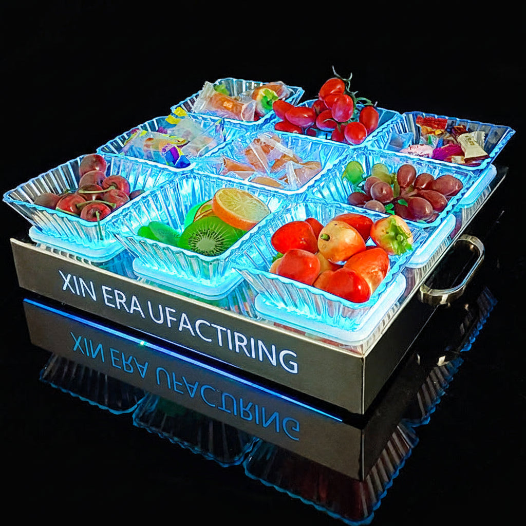 Custom LED Acrylic Fruit Tray | Luminous KTV Bar Food Platter Wholesale