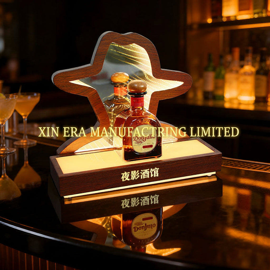 Xinera-Custom-Don-Julio-Style-Sombrero-LED-Infinity-Mirror-Bottle-Glorifier-Luminous-Tequila-Display-Base-Nightclub-VIP-Service-Factory-Real-Shot
