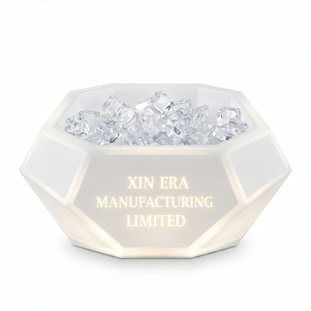 Xinera-Diamond-Cut-LED-Ice-Bucket-Geometric-Luminous-Champagne-Cooler-Custom-Logo-Real-Shot