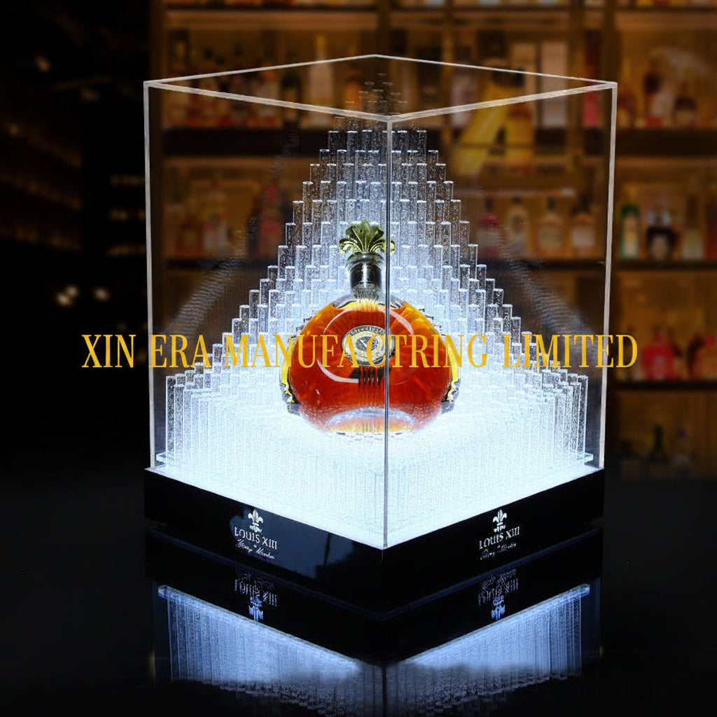 Xinera-Louis-XIII-Pyramid-LED-Liquor-Display-Case-Luxury-VIP-Service-Real-Shot