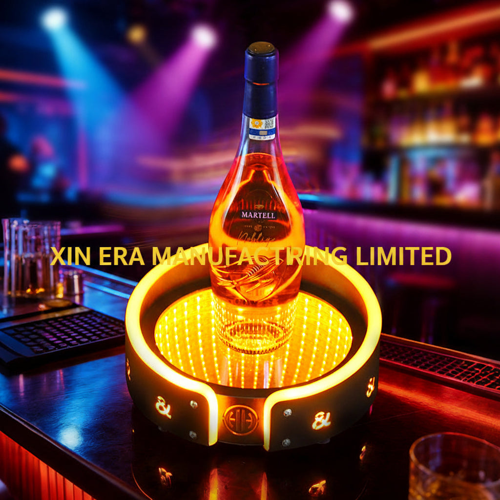 Xinera-Custom-LED-Infinity-Mirror-Bottle-Glorifier-Yellow-Luminous-Display-Base-Nightclub-VIP-Service-Factory-Real-Shot