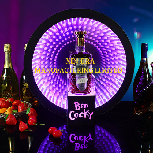 Xinera-LED-Infinity-Mirror-Bottle-Presenter-Nightclub-VIP-Champagne-Display-3D-Tunnel-Illusion-Single-Bottle-Cradle-Ben-Cocky-Kevicks-XO-Factory-Real-Shot