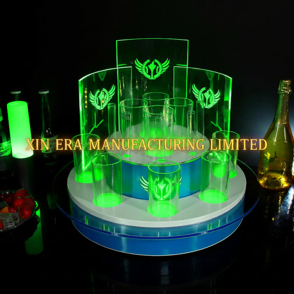 Commercial grade multi slot illuminated shot glorifier base direct from source factory