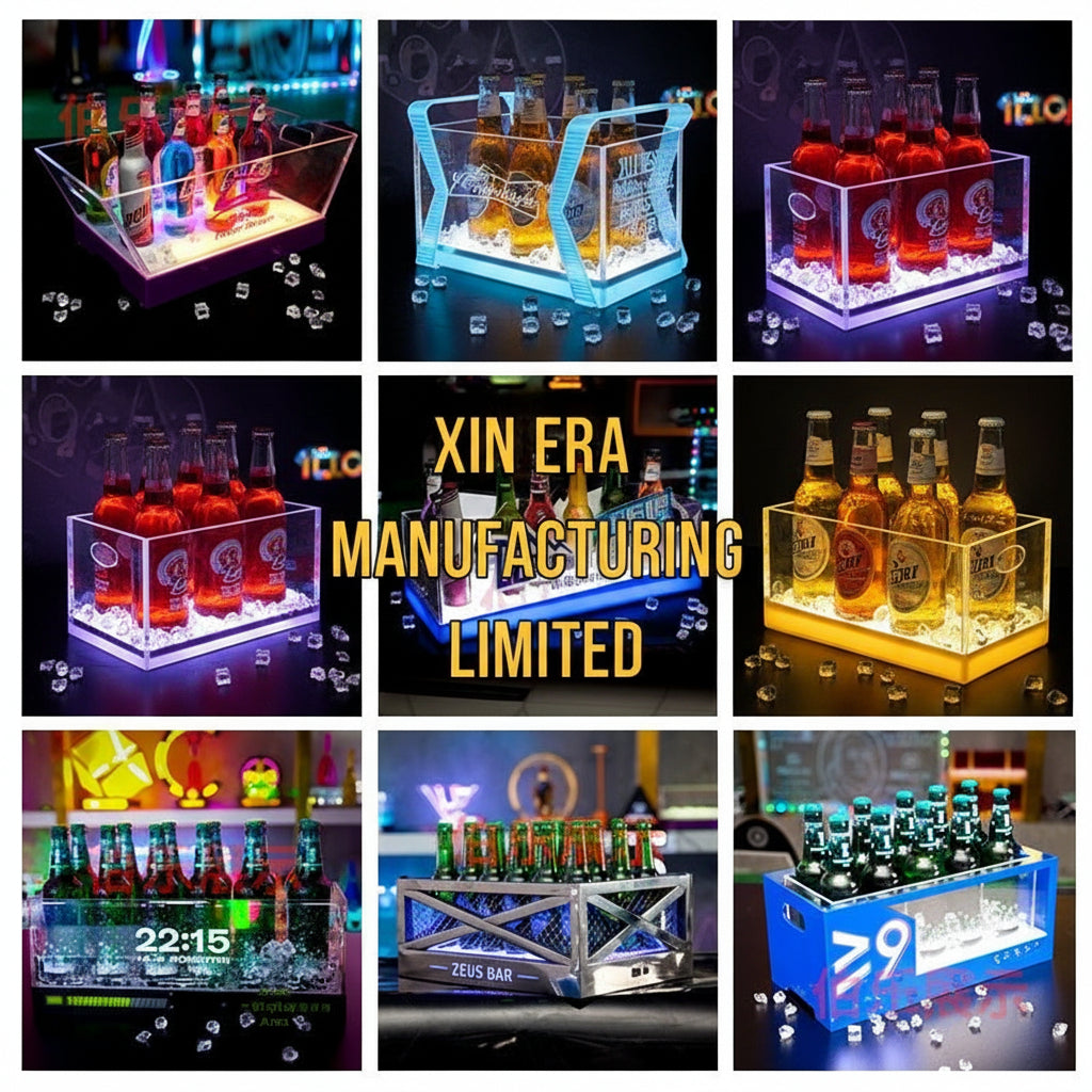 Xinera-Tsingtao-Beer-Custom-LED-Bottle-Glorifier-Tiered-Luminous-Display-Case-Nightclub-Factory-Real-Shot