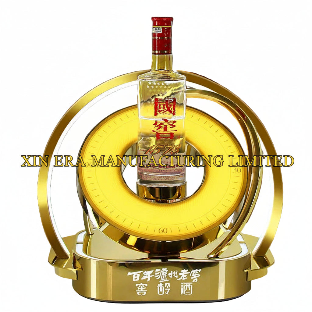 Xinera-Luxury-Gold-LED-Bottle-Glorifier-Circular-Luminous-Liquor-Display-Stand-High-End-Spirits-Showcase-Factory-Real-Shot