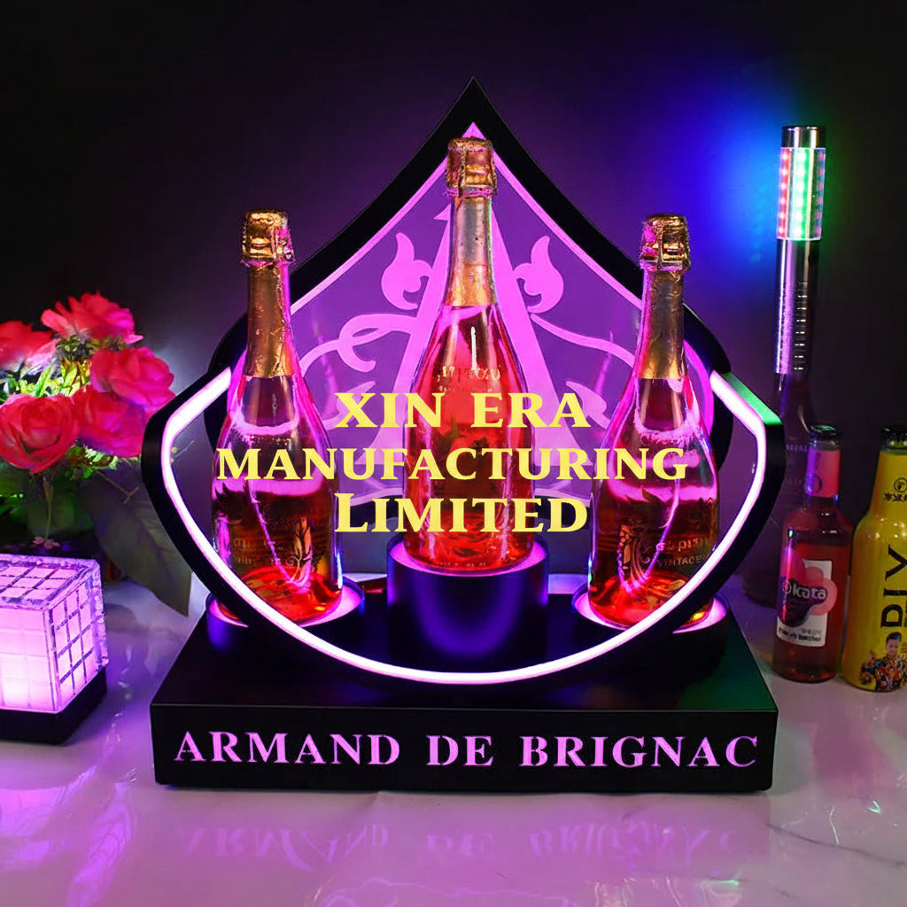 Custom Bottle Glorifiers with Triple Slot Base for Nightclubs