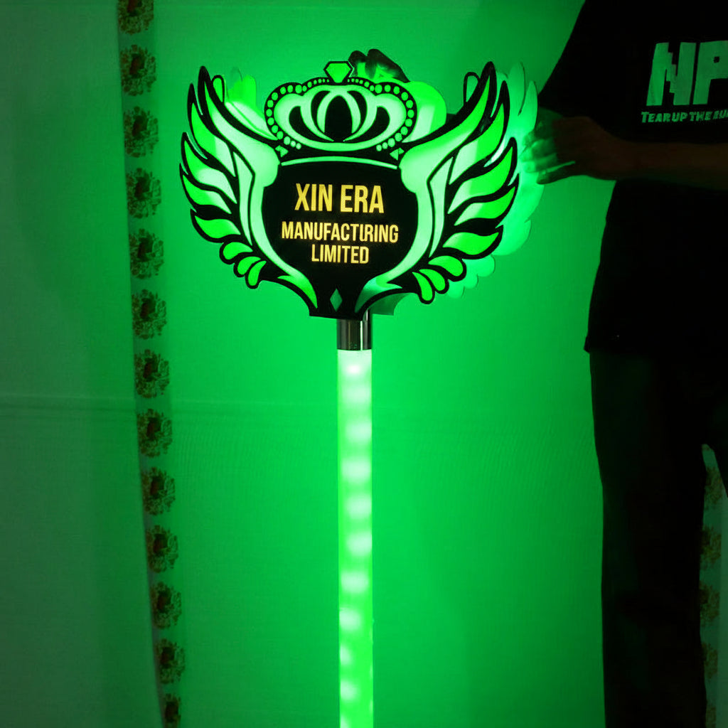Xinera-Crown-Wing-LED-Handheld-Presenter-Sign-with-Luminous-Handle-VIP-Service-Nightclub-Branding