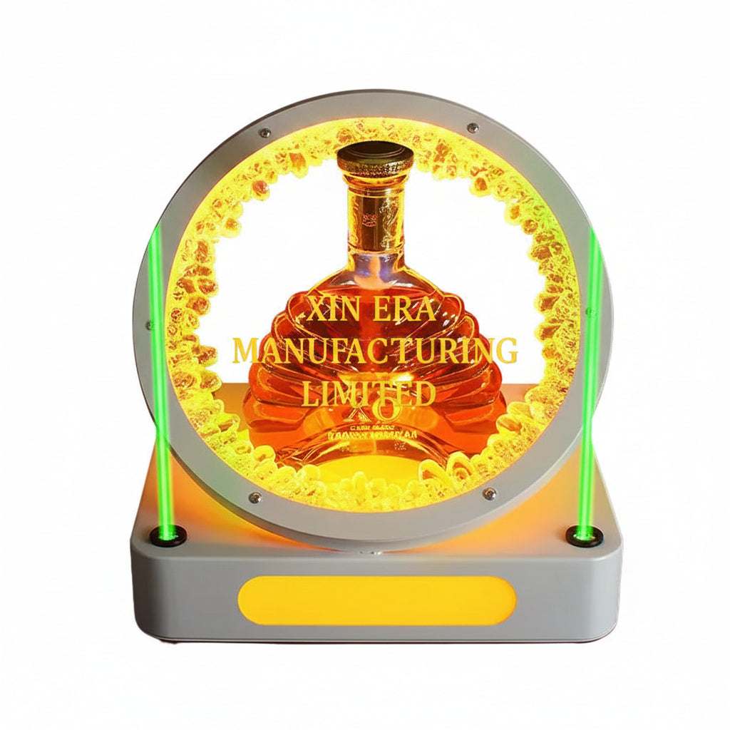 Xinera-Laser-Crystal-Halo-LED-Bottle-Glorifier-Green-Laser-Beam-VIP-Display-Factory-Real-Shot
