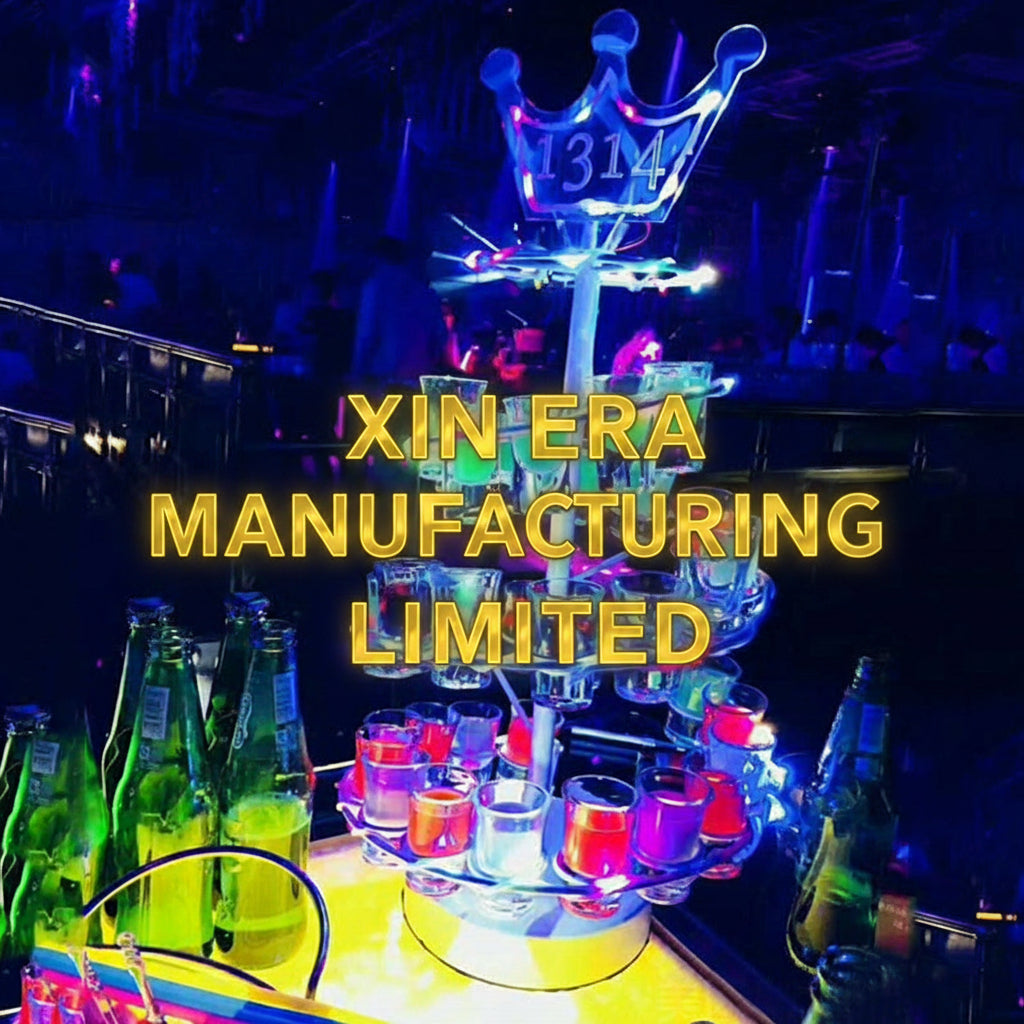 Spiral Crown LED Shot Glass Holder - Rotating Luminous Glorifier for VIP Nightclub Service