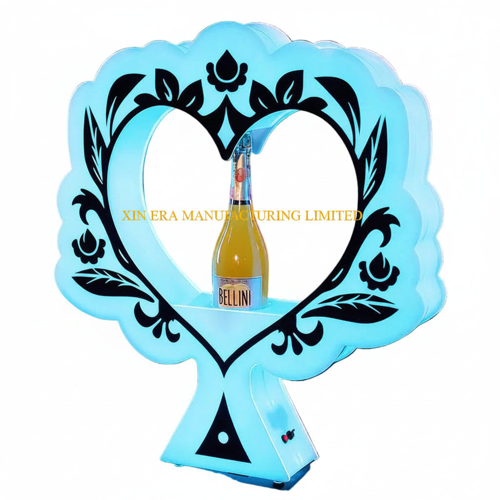 Xinera-Heart-Shaped-LED-Bottle-Presenter-Custom-Luminous-Champagne-Glorifier-VIP-Service-Factory-Real-Shot