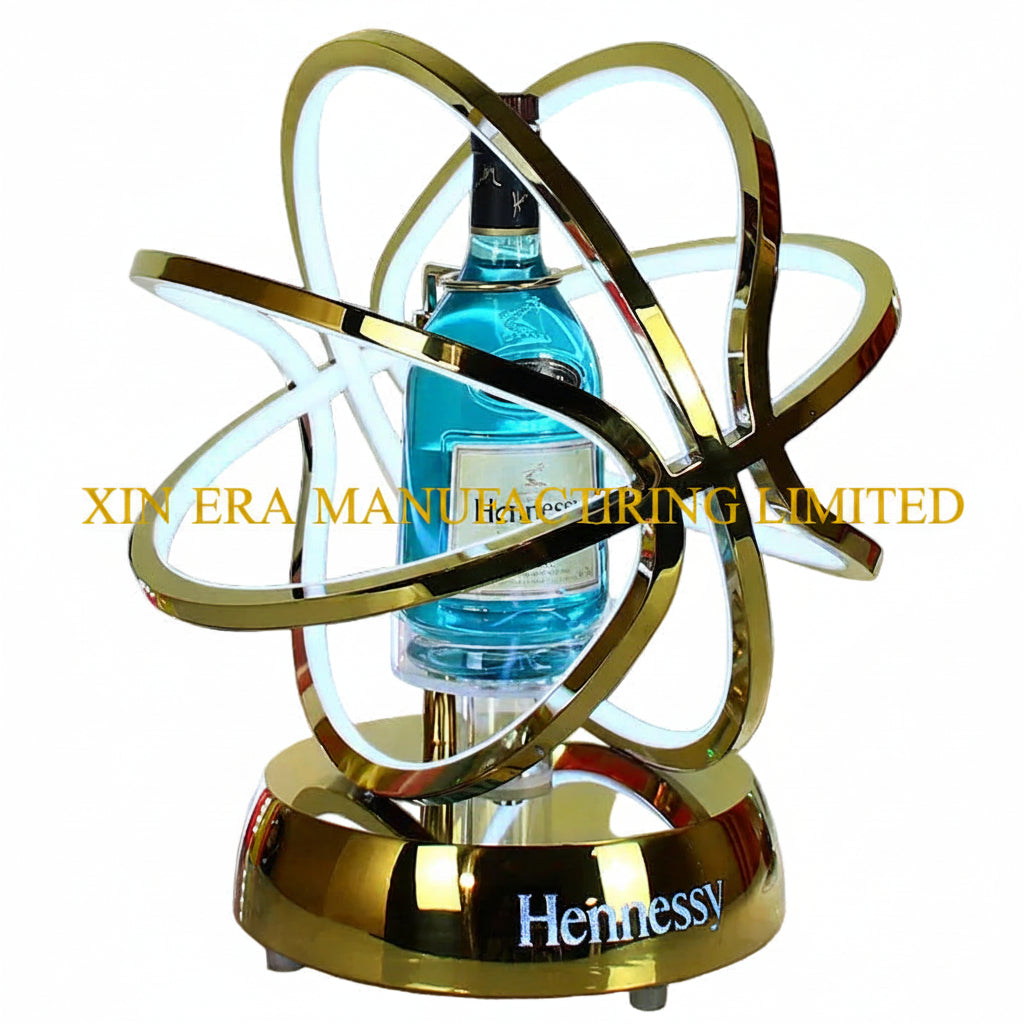 Xinera-Stainless-Steel-Golden-Atom-LED-Bottle-Glorifier-VIP-Display-Factory-Real-Shot