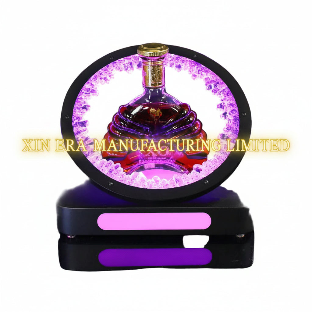 Stainless-Steel-RGB-LED-Bottle-Glorifier-Mirror-Finish-Chrome-VIP-Spirit-Display-by-Xinera