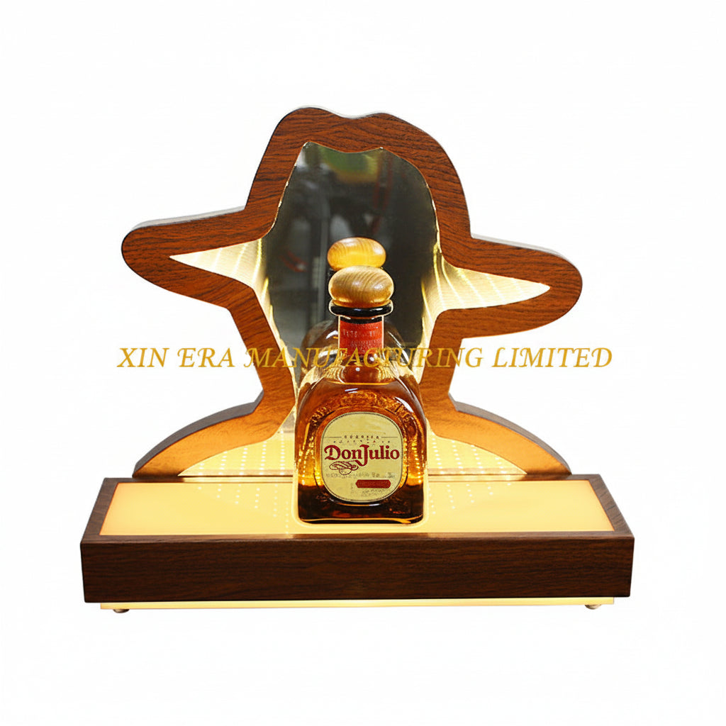 Xinera-Custom-Don-Julio-Style-Sombrero-LED-Infinity-Mirror-Bottle-Glorifier-Luminous-Tequila-Display-Base-Nightclub-VIP-Service-Factory-Real-Shot