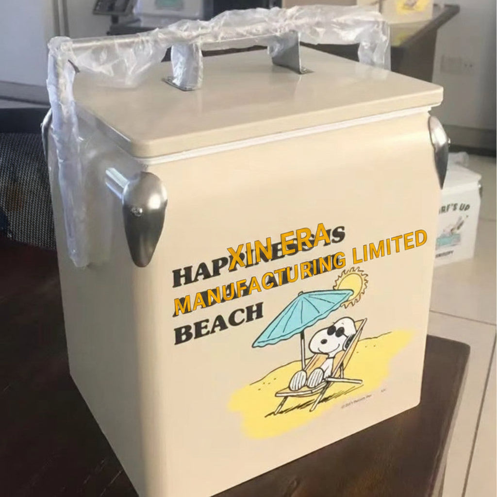Xinera-Insulated-Glamping-Cooler-Outdoor-Ice-Chest-Vintage-Cream-Metal-Handle-Camping-Gear