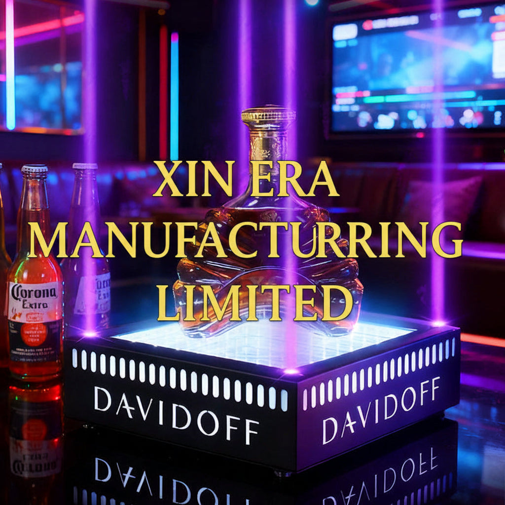 Xinera-Custom-Davidoff-Logo-LED-Infinity-Mirror-Bottle-Glorifier-Luminous-Liquor-Display-Base-Nightclub-VIP-Service-Factory-Real-Shot