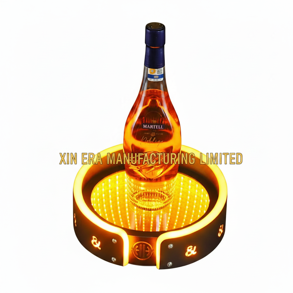 Xinera-Custom-LED-Infinity-Mirror-Bottle-Glorifier-Yellow-Luminous-Display-Base-Nightclub-VIP-Service-Factory-Real-Shot