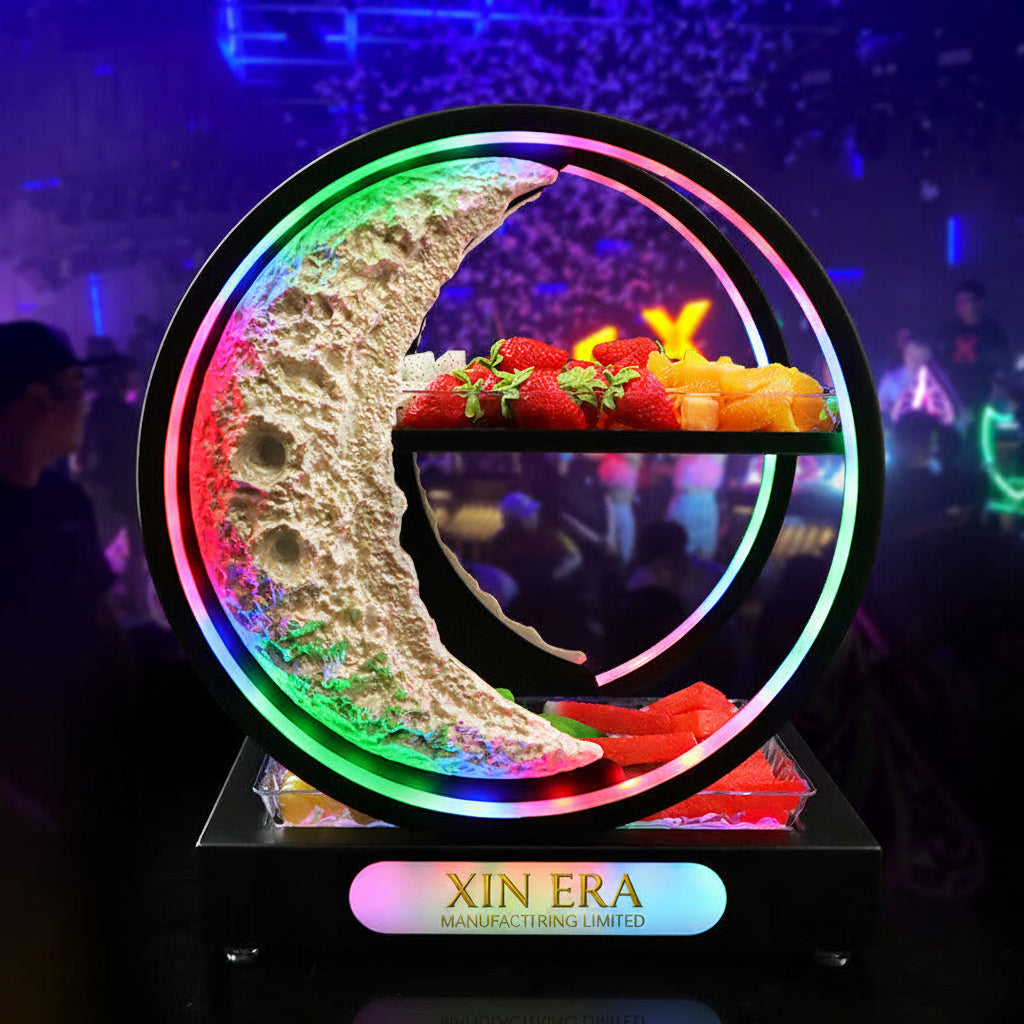 Luxury LED Glowing Fruit Tray - Multi-Layer VIP Snack Rack for Nightclubs & Bars