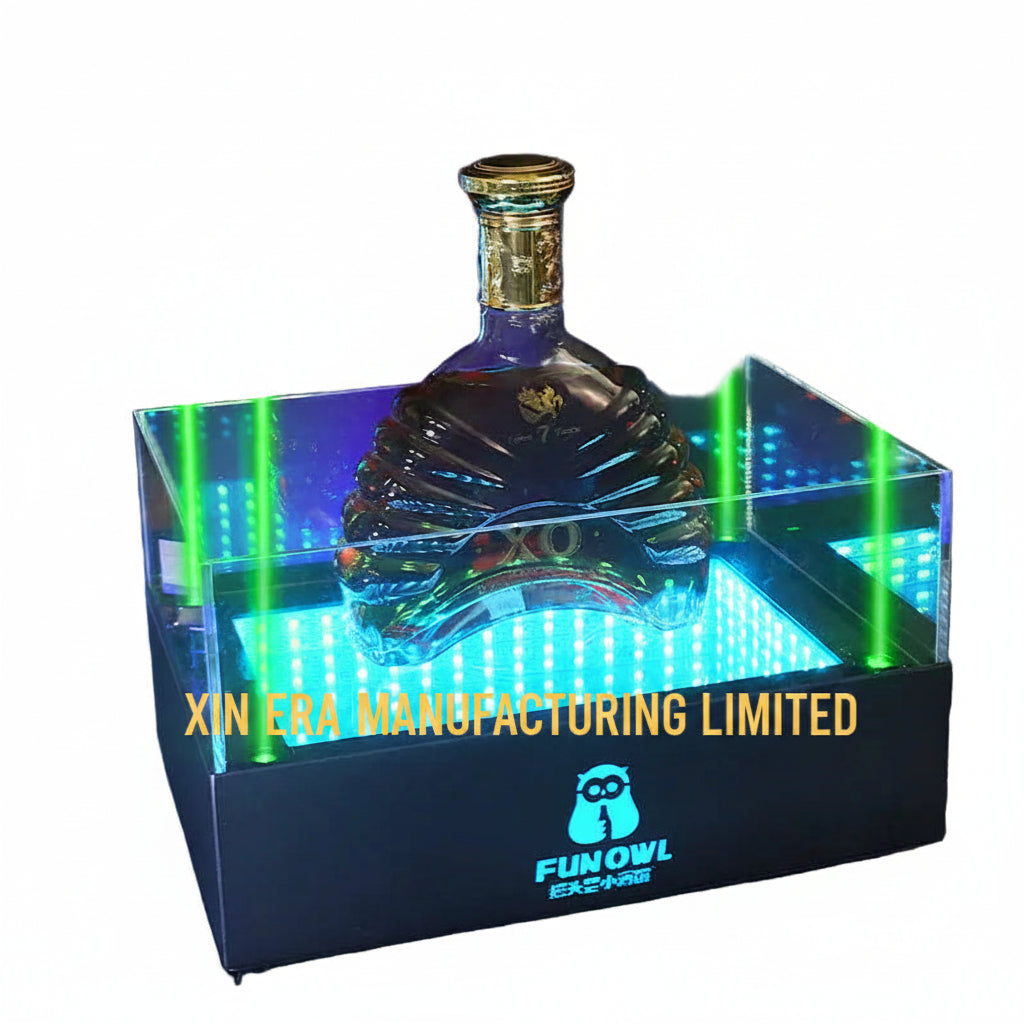 Xinera-Laser-Infinity-Mirror-LED-Bottle-Glorifier-Green-Laser-Beam-VIP-Display-Factory-Real-Shot
