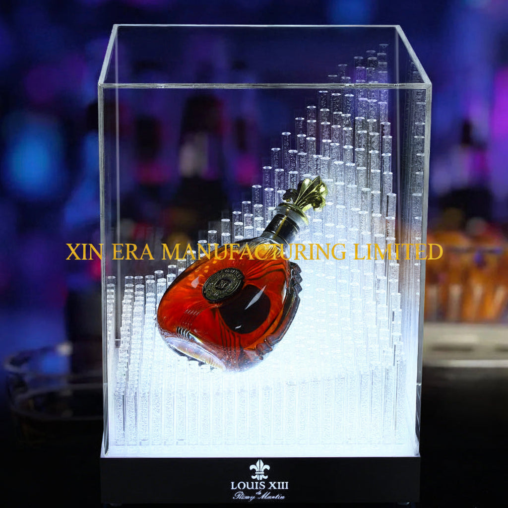 Xinera-Louis-XIII-Pyramid-LED-Liquor-Display-Case-Luxury-VIP-Service-Real-Shot