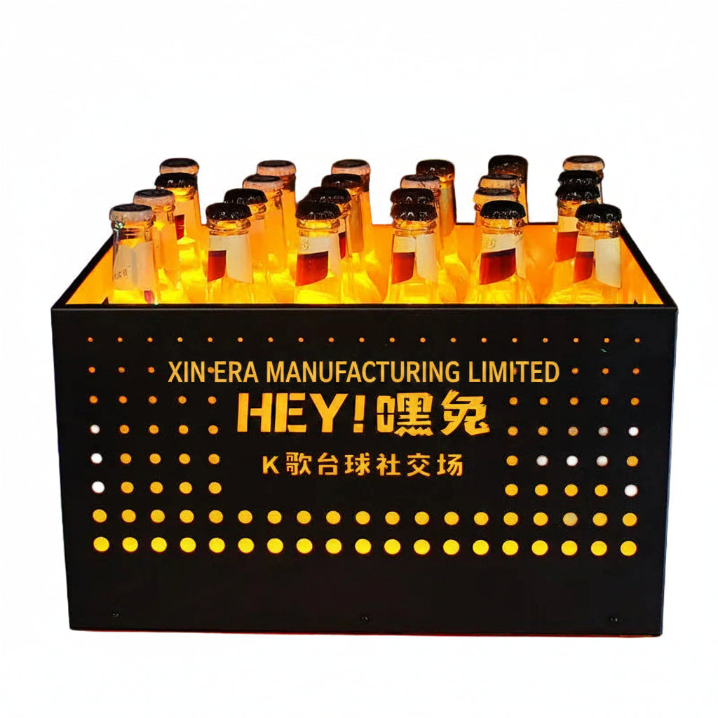 Xinera-Black-Dotted-LED-Ice-Bucket-Custom-Logo-Nightclub-VIP-Service-Factory-Real-Shot