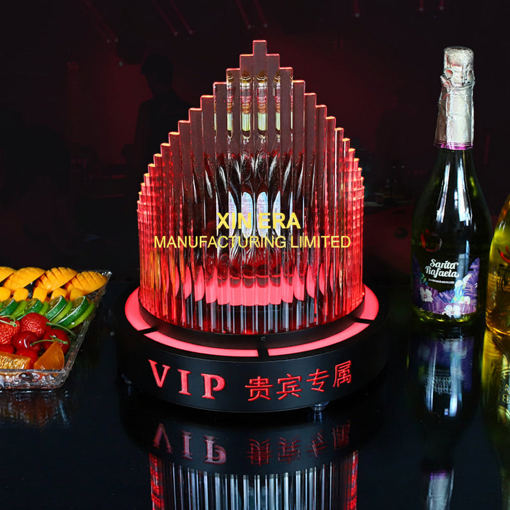 Commercial grade circular LED bottle presenter direct from source factory for luxury lounges