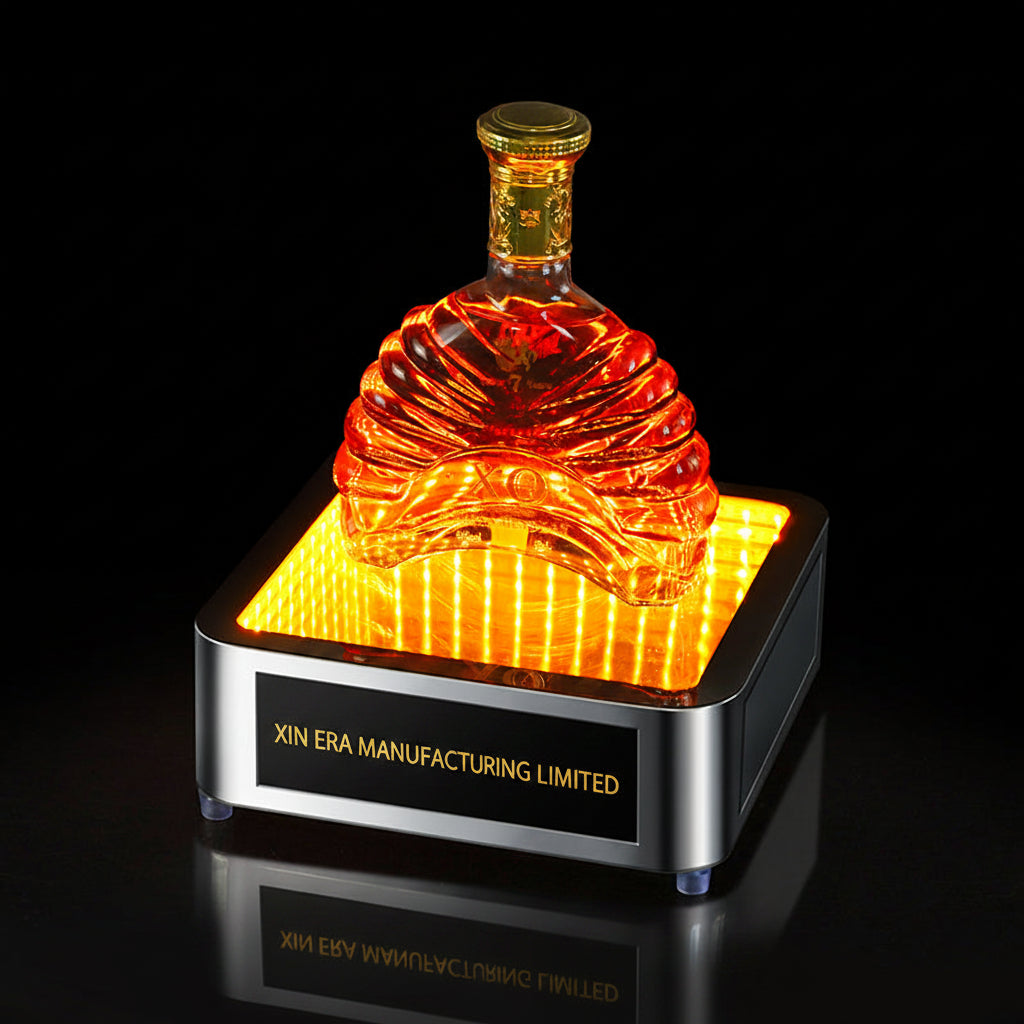 Xinera-Square-LED-Infinity-Mirror-Bottle-Glorifier-Luminous-Liquor-Display-Base-VIP-Service-Nightclub-Factory-Real-Shot