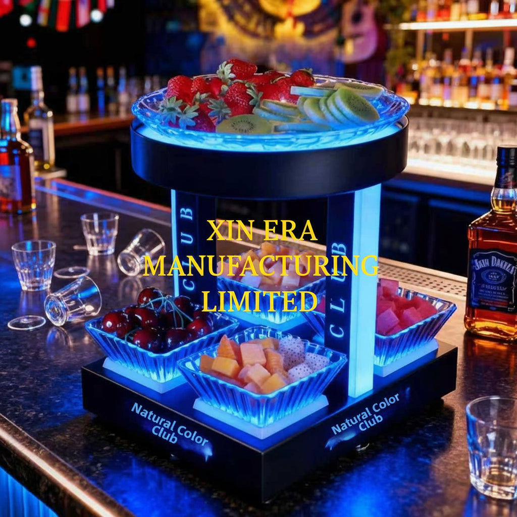 Xinera-Custom-Logo-LED-Fruit-Tray-Double-Tier-Luminous-Snack-Service-Rack-Nightclub-Factory-Real-Shot