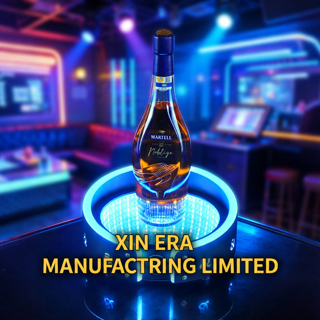 Xinera-Custom-LED-Infinity-Mirror-Bottle-Glorifier-Yellow-Luminous-Display-Base-Nightclub-VIP-Service-Factory-Real-Shot