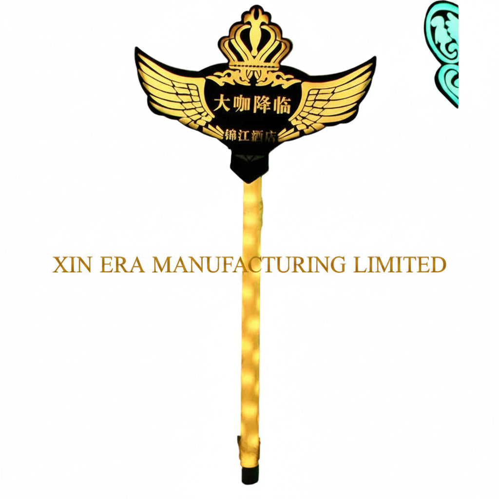 Xinera-Crown-Wing-LED-Handheld-Presenter-Sign-with-Luminous-Handle-VIP-Service-Nightclub-Branding
