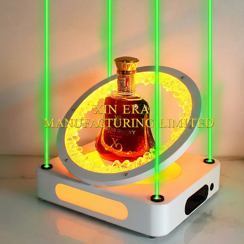 Xinera-Laser-Crystal-Halo-LED-Bottle-Glorifier-Green-Laser-Beam-VIP-Display-Factory-Real-Shot