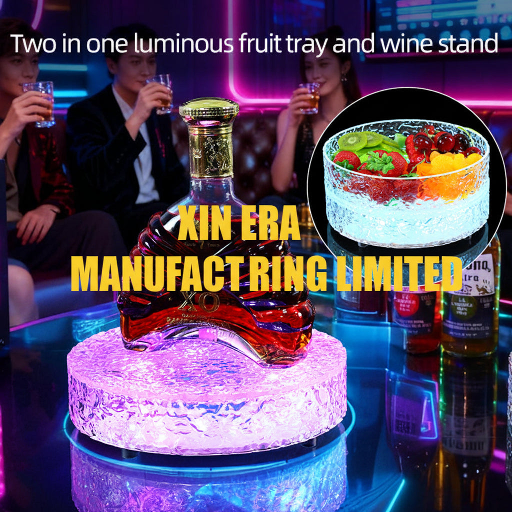 Xinera-Luxury-2-Tier-LED-Fruit-Platter-Bowl-Hammered-Glass-Texture-Luminous-Snack-Tray-Nightclub-VIP-Table-Service-Factory-Real-Shot