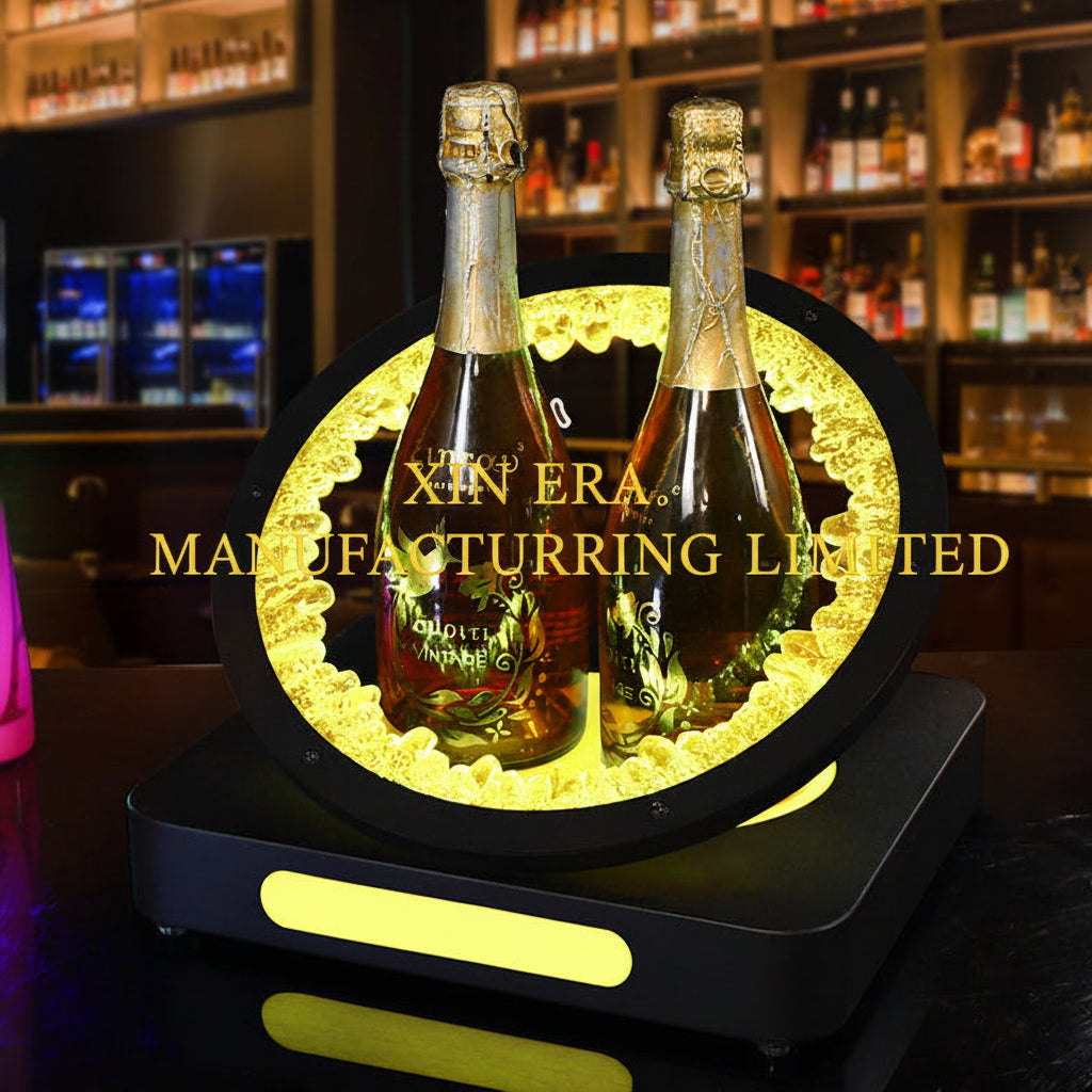 Stainless-Steel-RGB-LED-Bottle-Glorifier-Mirror-Finish-Chrome-VIP-Spirit-Display-by-Xinera