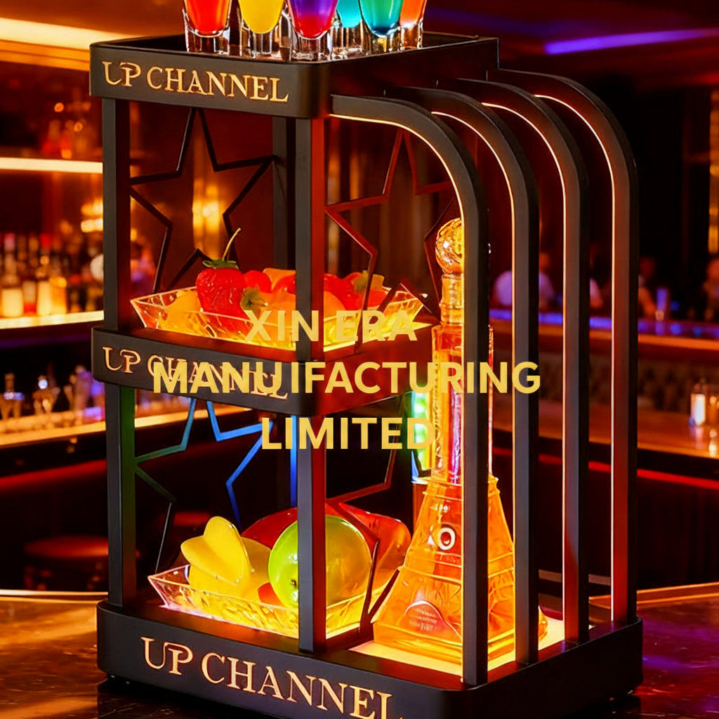 Xinera-Custom-UP-CHANNEL-Logo-LED-VIP-Serving-Cart-3-Tier-Luminous-Liquor-Snack-Display-Rack-Shot-Glass-Holder-Nightclub-Factory-Real-Shot