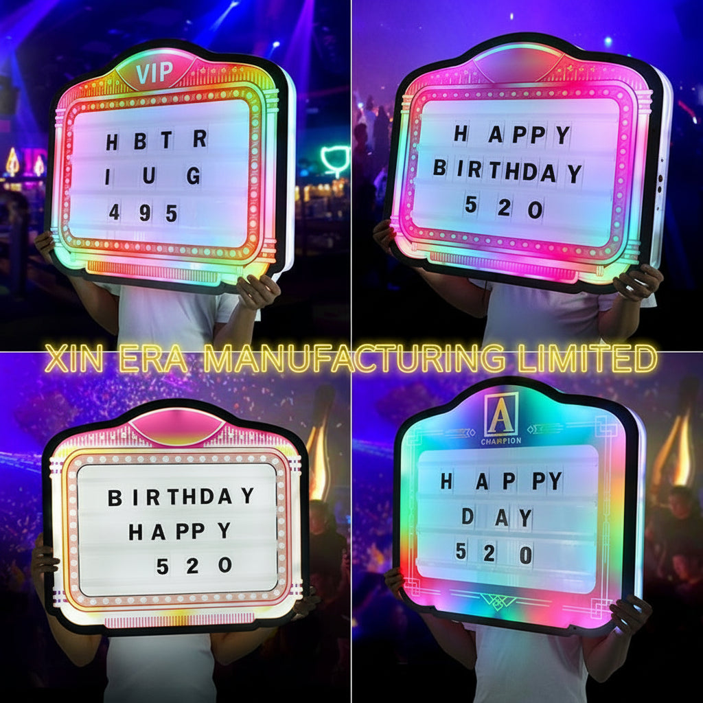 Xinera-Custom-CHAMPION-Logo-LED-Letter-Board-Handheld-Luminous-Message-Sign-VIP-Bottle-Service-Nightclub-Factory-Real-Shot