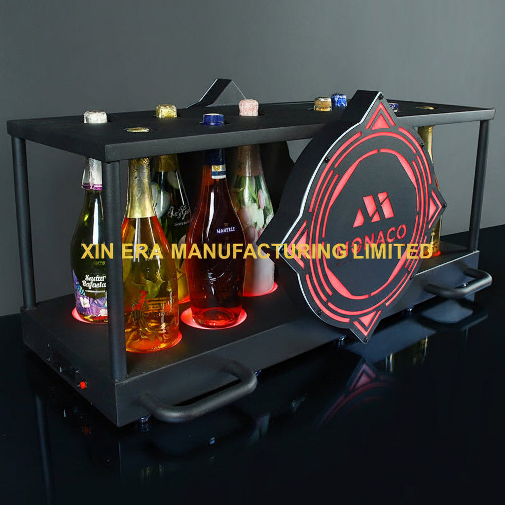 Xinera-16-Bottle-Luxury-LED-Champagne-Palanquin-VIP-Service-Carrier-Custom-Logo-Monaco-Real-Shot