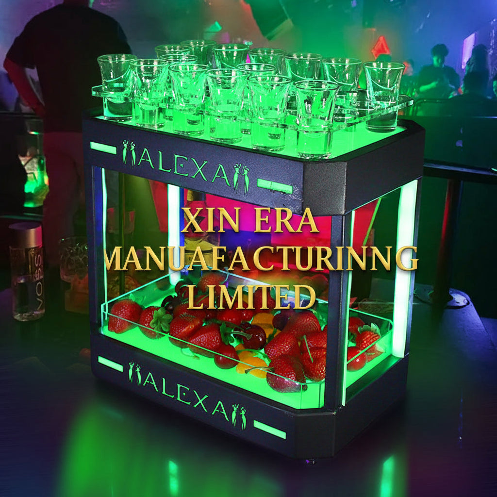 Luxury 2-Tier LED Shot Glass Holder & Fruit Platter Combo