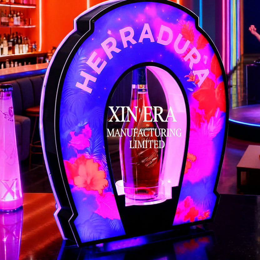 Xinera-Custom-LED-Horse-Shoe-Bottle-Presenter-Luminous-Liquor-Display-Base-VIP-Service-Factory-Real-Shot