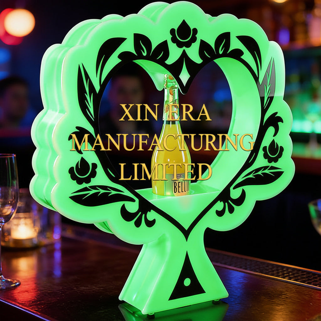 Xinera-Heart-Shaped-LED-Bottle-Presenter-Custom-Luminous-Champagne-Glorifier-VIP-Service-Factory-Real-Shot