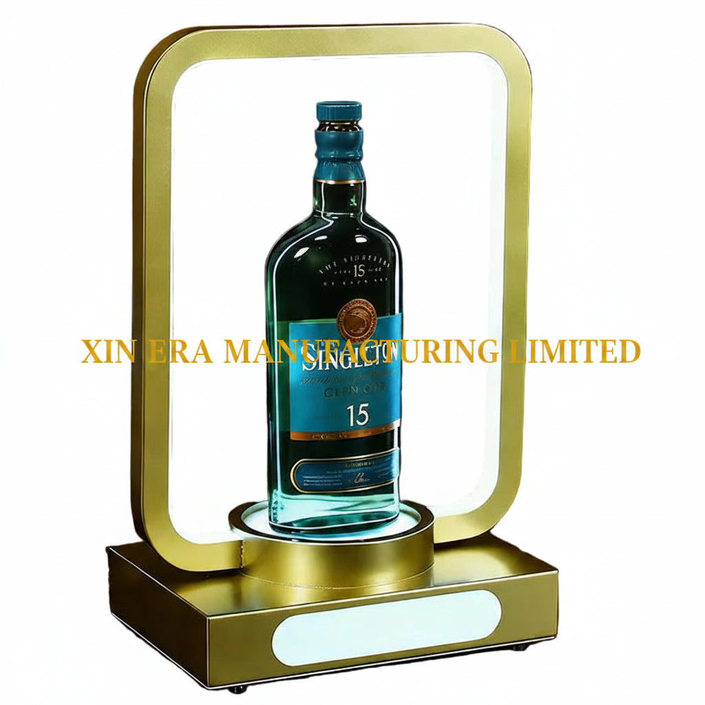 Xinera-Custom-Gold-Frame-LED-Bottle-Glorifier-Luminous-Liquor-Display-Base-VIP-Service-Factory-Real-Shot