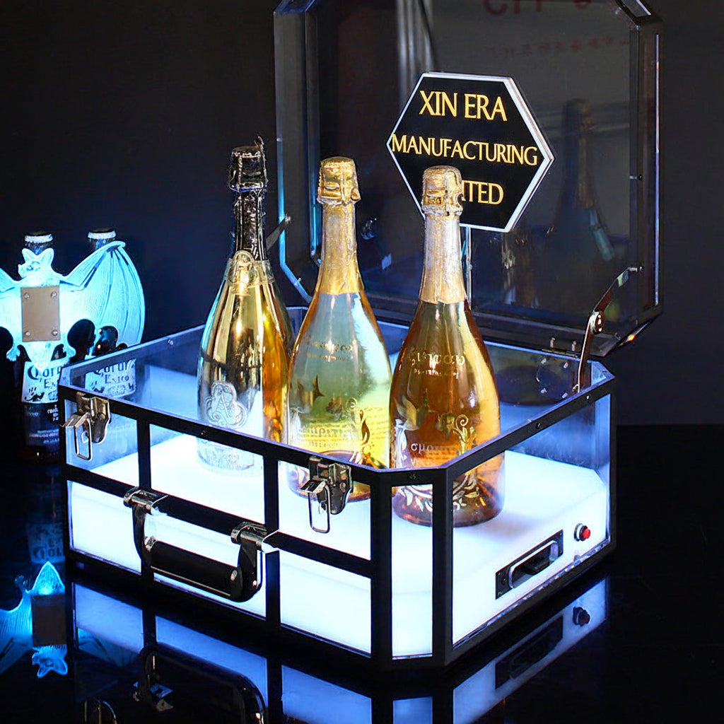 Xinera-Clear-Acrylic-LED-Champagne-Suitcase-VIP-Bottle-Service-Presentation-Box-Factory-Real-Shot