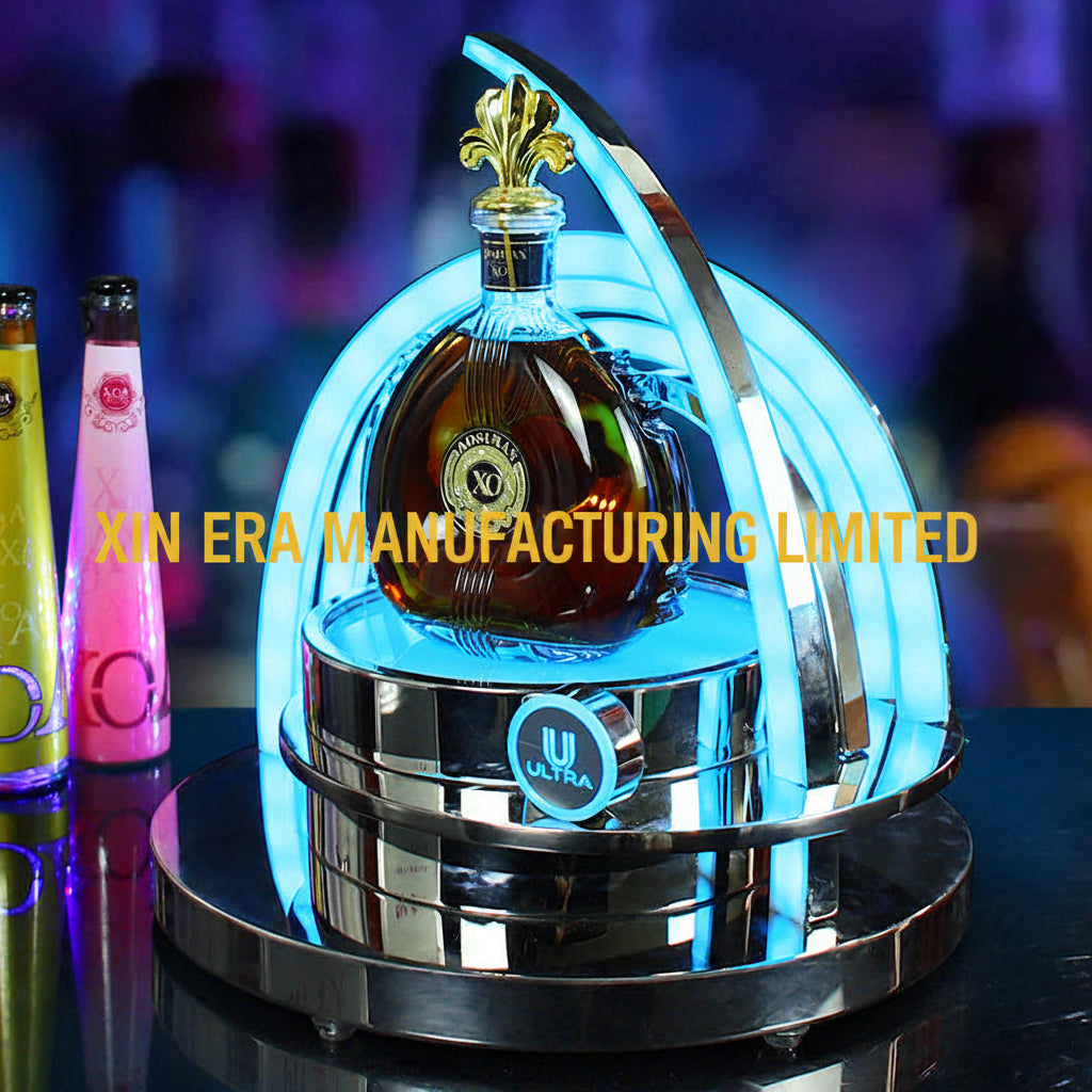 Xinera-Arc-Shaped-LED-Bottle-Glorifier-RGB-Flowing-Light-Display-VIP-Service-Nightclub-Factory-Real-Shot